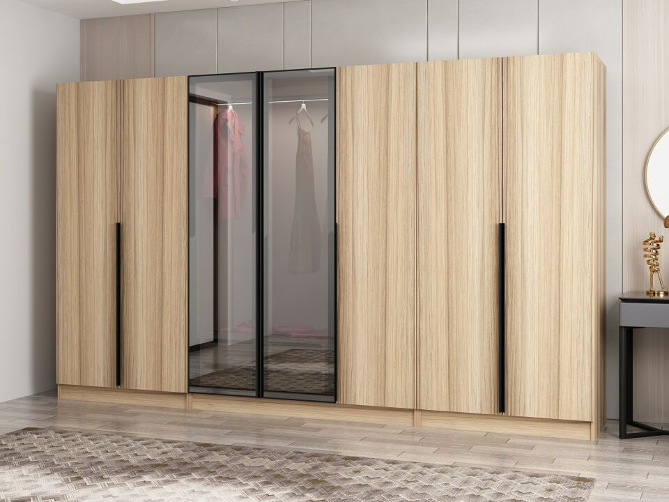 Nisa Plus 7 Kapaklı 2 Çekmece Dolap Dore Plus Dore Reflekte Cam