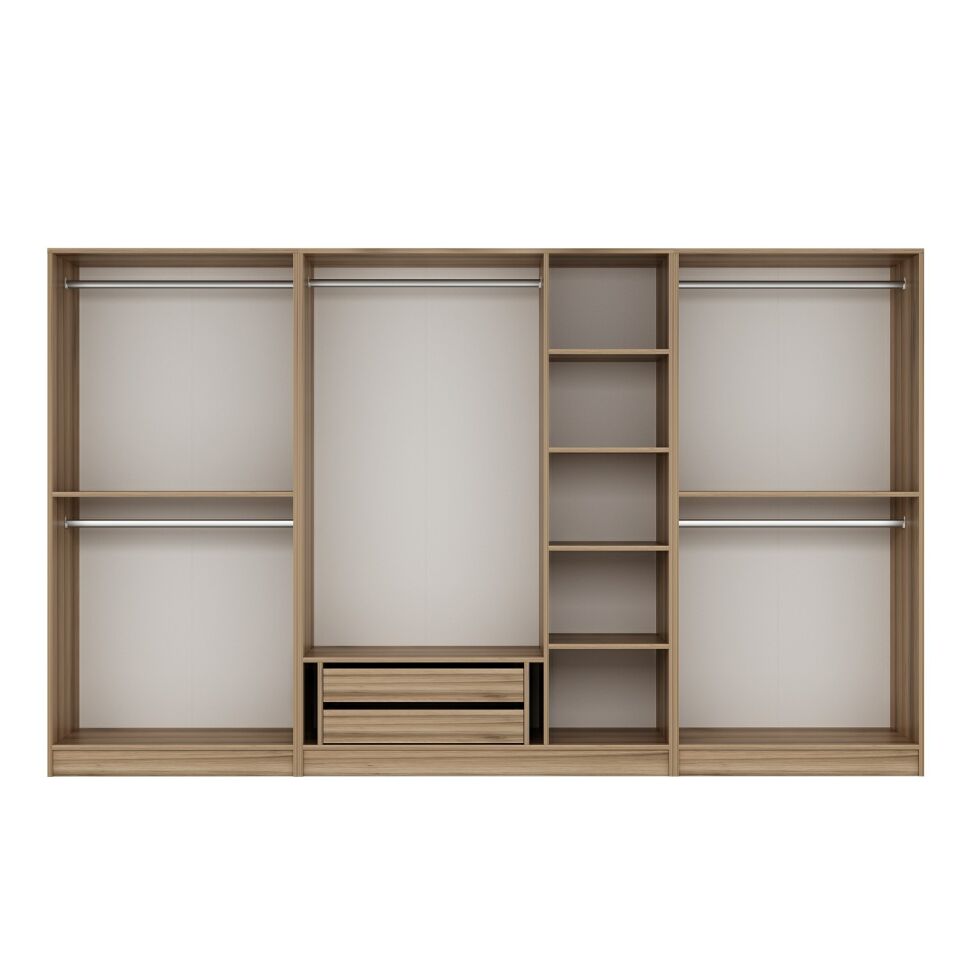 Nisa Plus 7 Kapaklı 2 Çekmece Dolap Dore Plus Dore Reflekte Cam