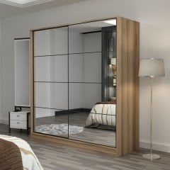 Minar Kale210Y 2K Sürgülü Dolap 220G - Dore Aynalı