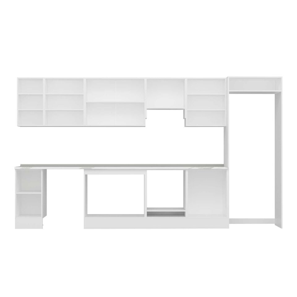 Alvinka 390X222 Cm High Gloss Mutfak Dolabı Mb-E90S40S60-1 High Gloss | Antrasit - Mdf