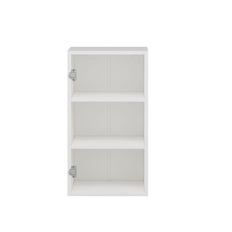 Alvinka Mutfak Modül Üst Dolap Ledli 1Dk2R 40-H72 Mbr A Cam Beyaz Beyaz Mdf Gövde