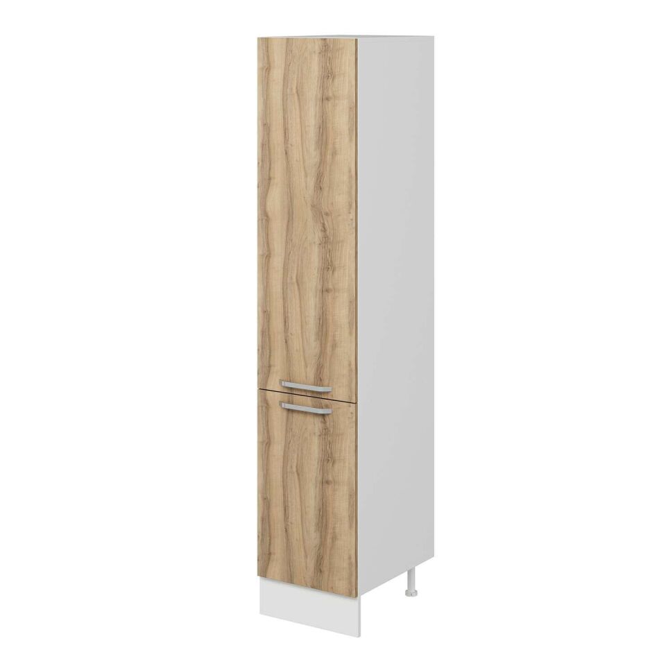Alvinka Mutfak Modül Duz 45-H222Cm Boy Dolabı Beyaz Dore Suntalam