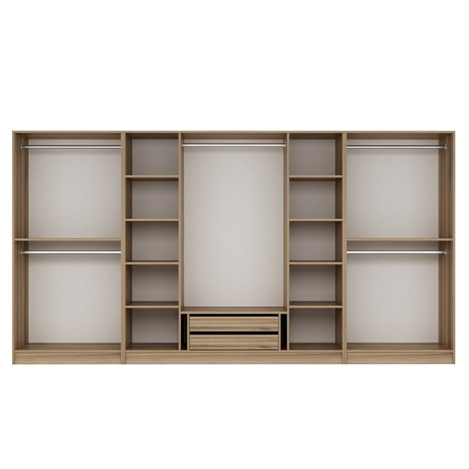 Nisa Plus 8 Kapaklı 2 Çekmece Dolap Dore Plus Dore Reflekte Cam