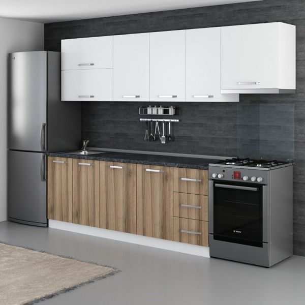 Minar 275 Cm Mutfak Dolabı Beyaz Dore 275-D4