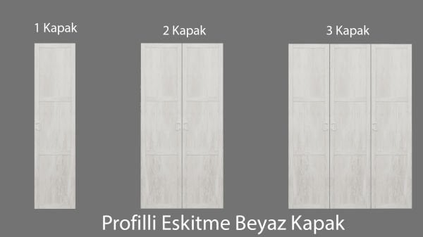 Kale Eskitme Beyaz Kapak 210CM - 3\'Lü Kapak