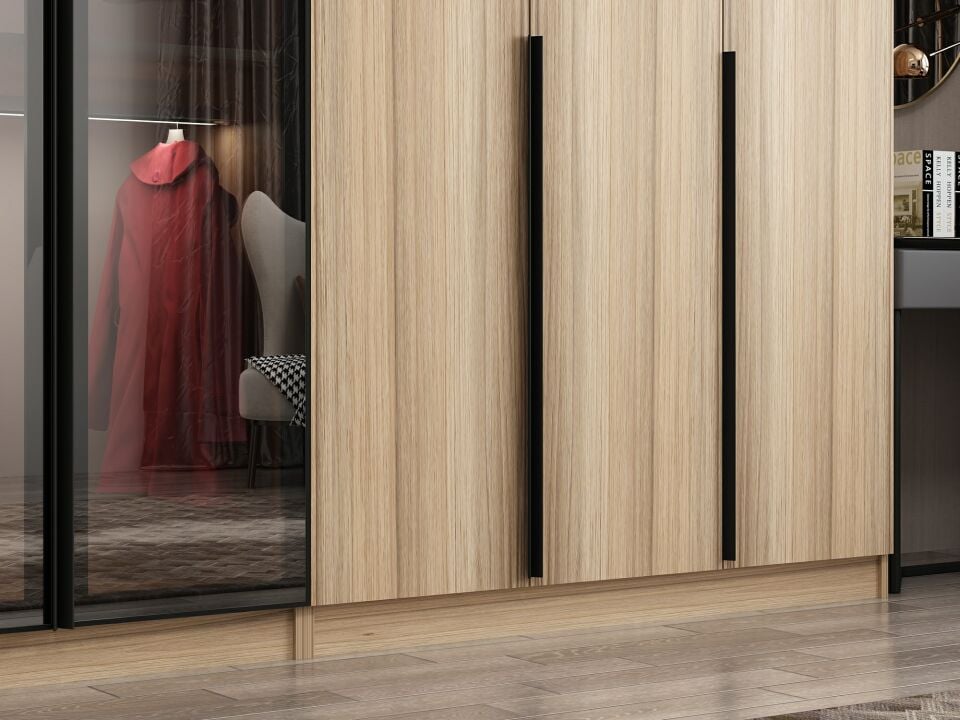 Nisa Plus 8 Kapaklı 4 Çekmece Dolap Dore Plus Dore Reflekte Cam