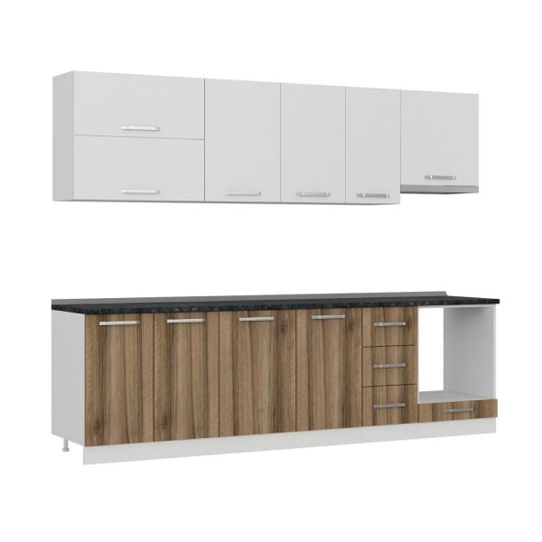 Minar 275 Cm Mutfak Dolabı Beyaz Dore 275-D5