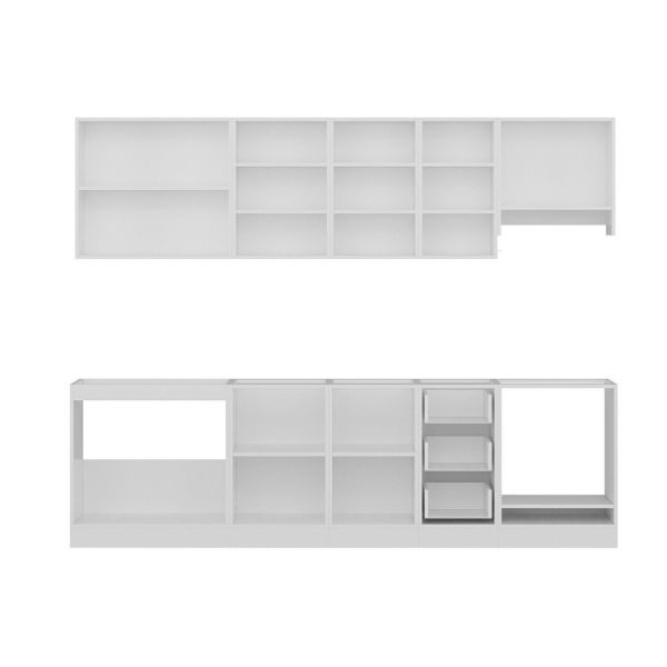 Minar 275 Cm Mutfak Dolabı Beyaz Dore 275-D5