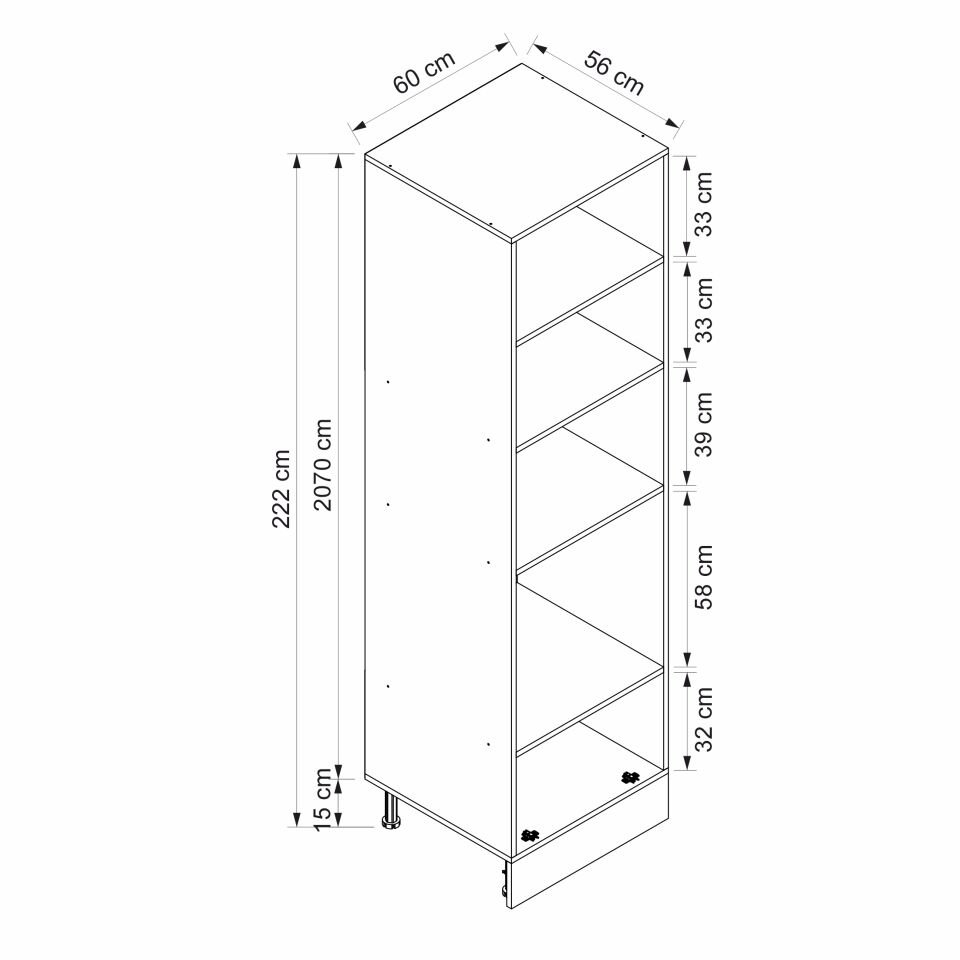 Alvinka Mutfak Modül Mbr_C 60-H222Cm Boy Ankastre Dolabı Kumtaşı