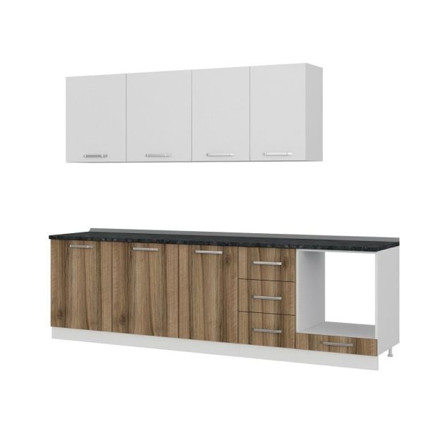 Minar 275 Cm Mutfak Dolabı Beyaz Dore 275-D6