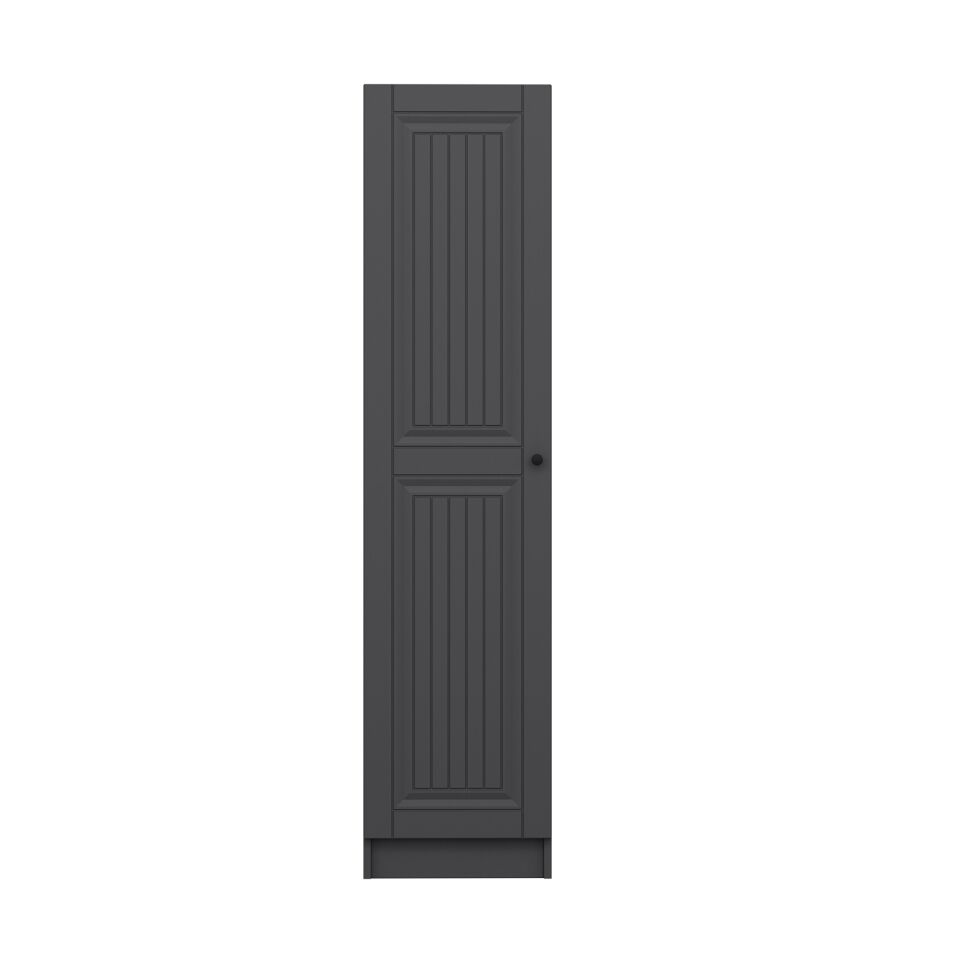 Minar Kale 1 Kapaklı Dolap İlkbahar Mebran 210CM - Antrasit/Antrasit - Raflı