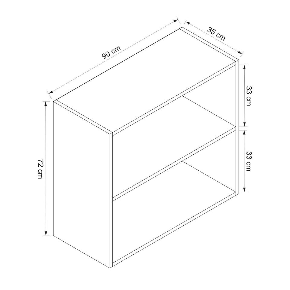 Alvinka Mutfak Ledli Modül Üst 2Dk1R 90-H72Cm Mbr C Cam  Beyaz Kum
