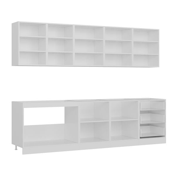 Minar 280 Cm Mutfak Dolabı Beyaz Antrasit 280-A2-Alt Modül