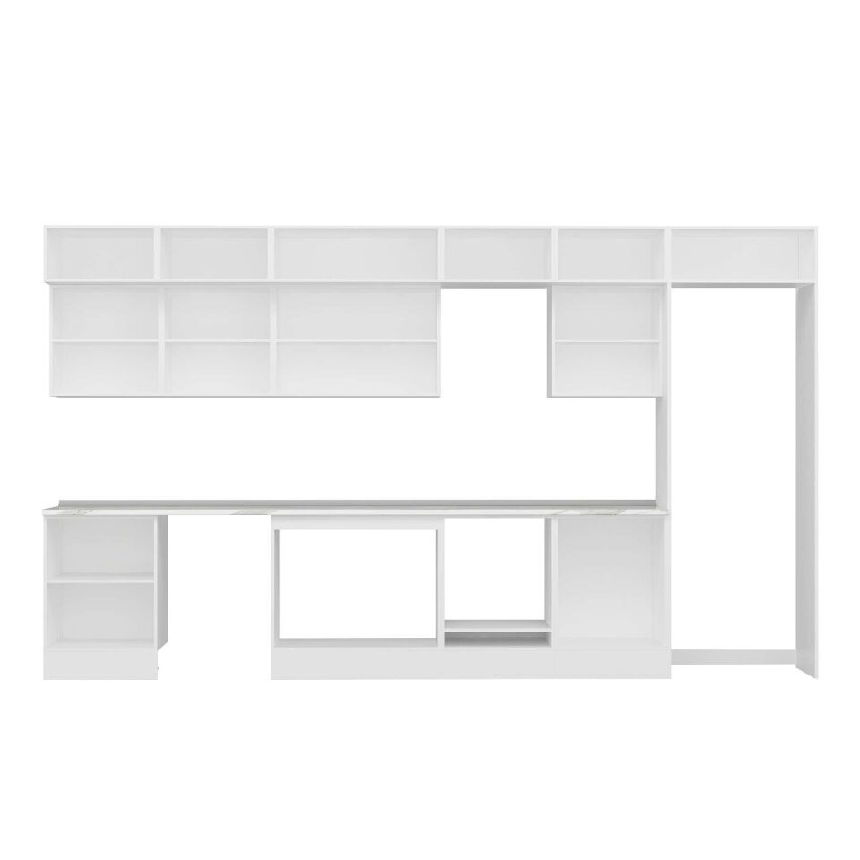 Alvinka 410X240 Cm Klasik Mebran Mutfak Dolabı Mb-E90S60S60-2 Mebran | Kumtaşı - Suntalam
