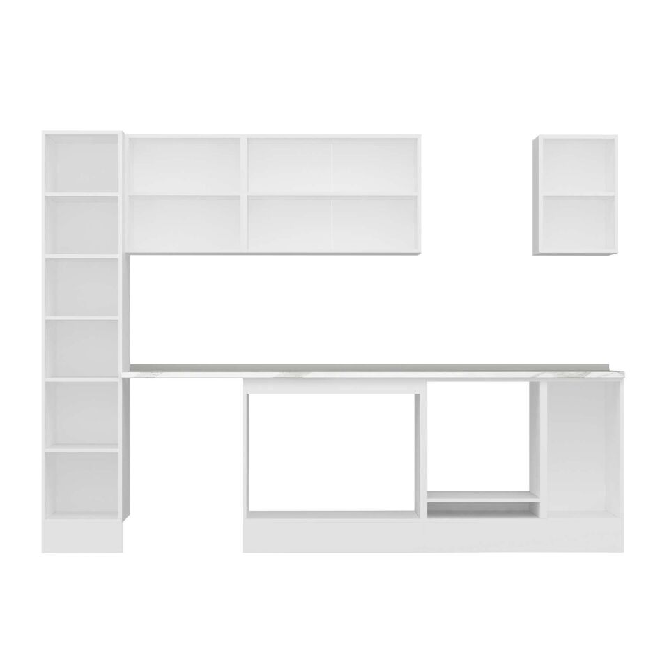 Alvinka 280X210 Cm High Gloss Mutfak Dolabı Mb-E80B40S40-3 High Gloss | Antrasit - Mdf