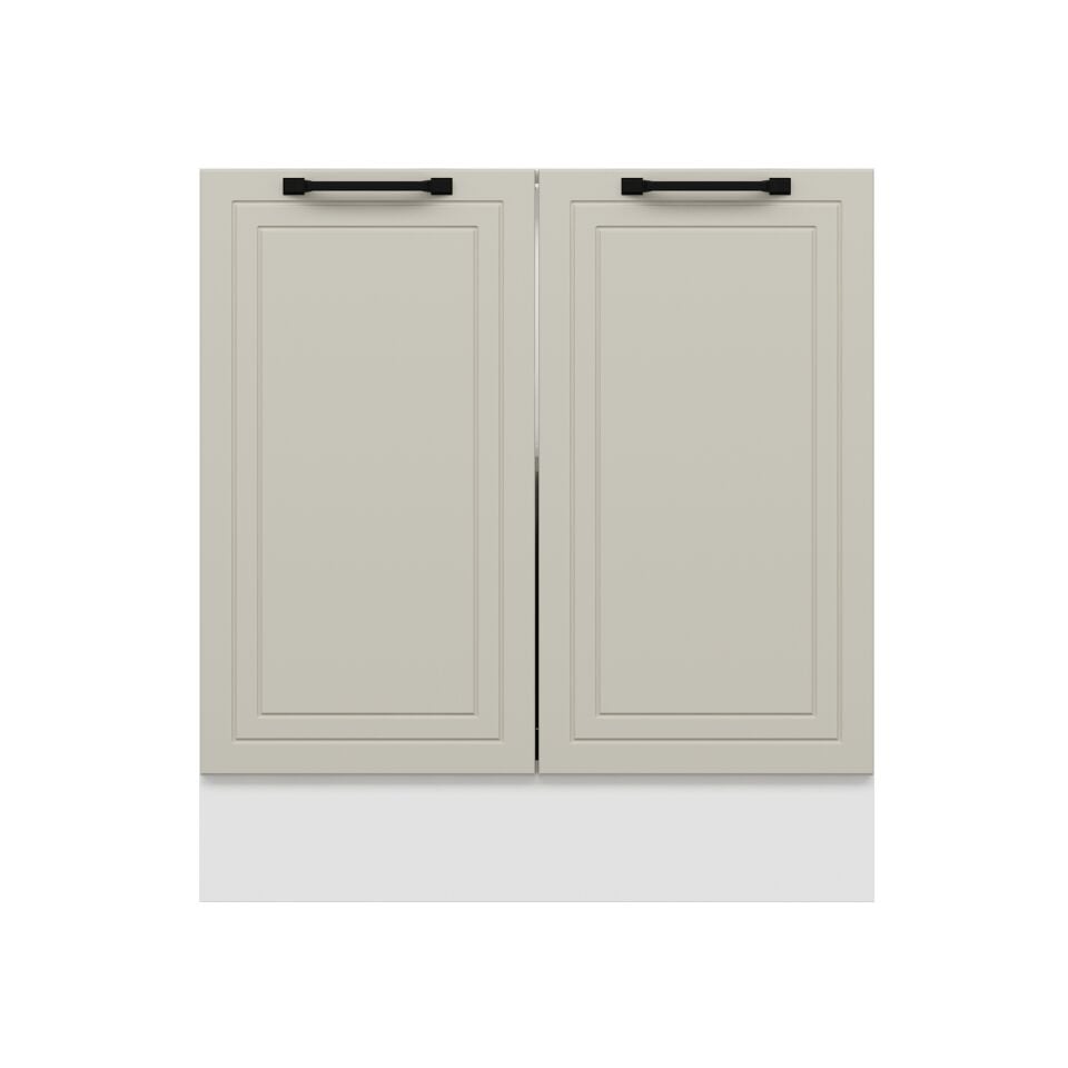 Alvinka Mutfak Modül Mbr_A Alt 2K1R 80Cm Dolap Beyaz Kumtaşı