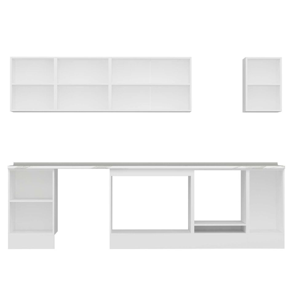 Alvinka 290X210 Cm Klasik Mebran Mutfak Dolabı M-E80S50S40-3 Mebran | Antrasit - Mdf