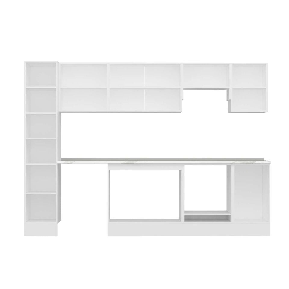 Alvinka 285X210 Cm High Gloss Mutfak Dolabı Mb-E80B40S45-1 High Gloss | Antrasit - Suntalam