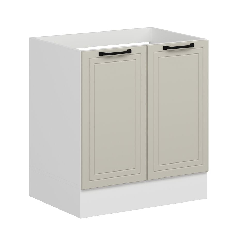 Alvinka Mutfak Modül Mbr_A Alt 2K 80Cm Evye Dolap Beyaz Kumtaşı