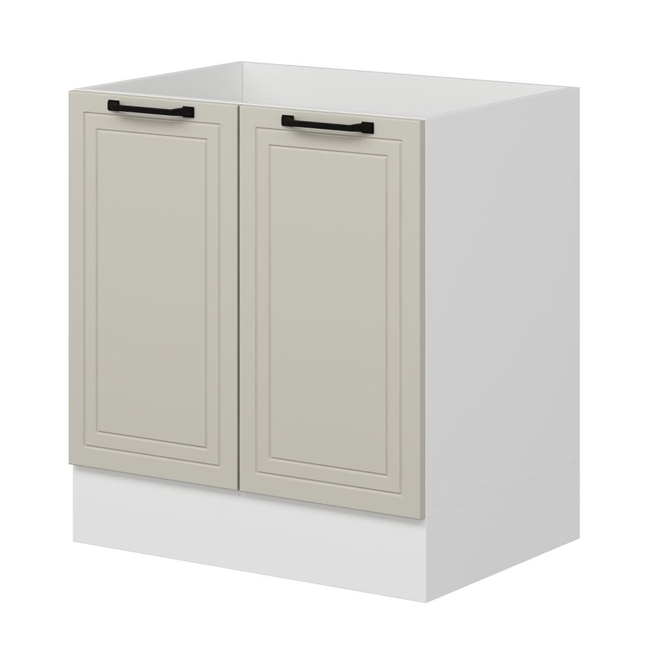 Alvinka Mutfak Modül Mbr_A Alt 2K 80Cm Evye Dolap Beyaz Kumtaşı