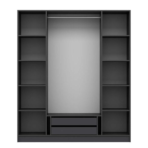 Kale 4 Kapaklı 2Ç Taçlı Dolap Mebran İlkbahar Antrasit