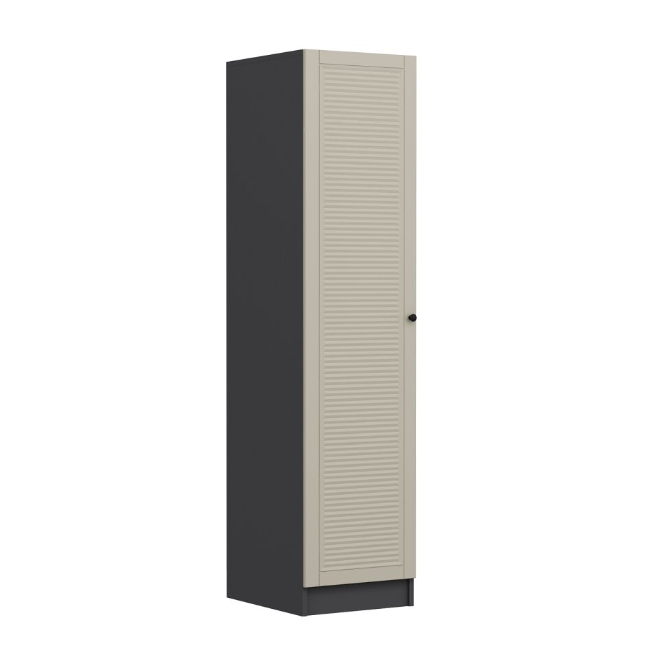 Minar Kale 1 Kapaklı Dolap Mebran Panjur 190CM - Antrasit/Kumtaşı - Askılıklı