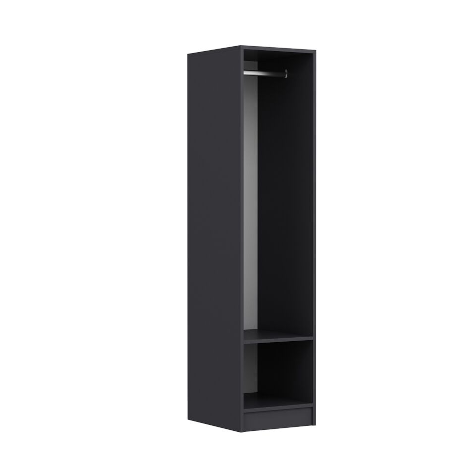 Minar Kale 1 Kapaklı Dolap Mebran Panjur 190CM - Antrasit/Kumtaşı - Askılıklı