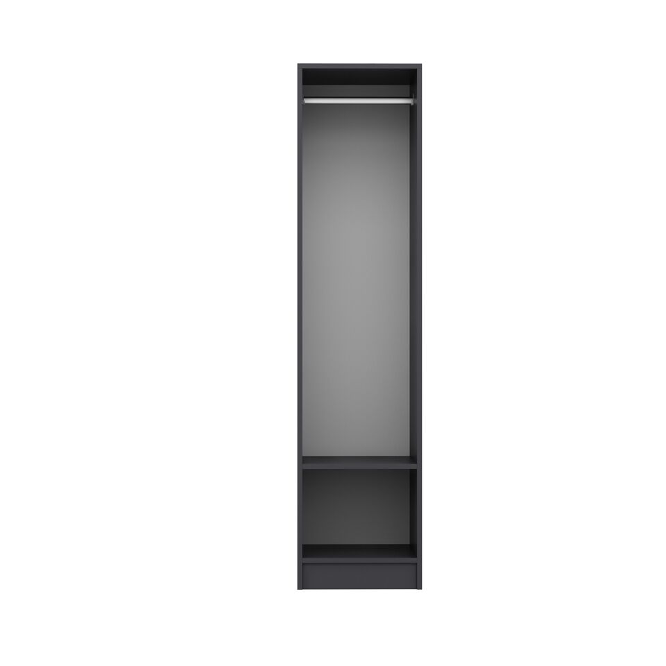 Minar Kale 1 Kapaklı Dolap Mebran Panjur 190CM - Antrasit/Kumtaşı - Askılıklı
