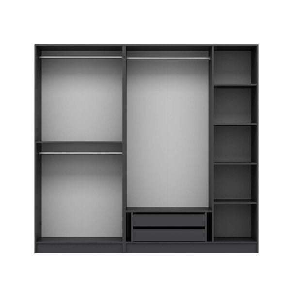 Kale 5 Kapaklı 2Ç Taçlı Dolap Antrasit Mebran Panjur Antrasit