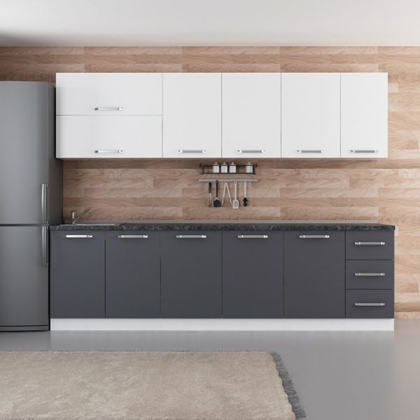 Minar 280 Cm Mutfak Dolabı Beyaz Antrasit 280-A1