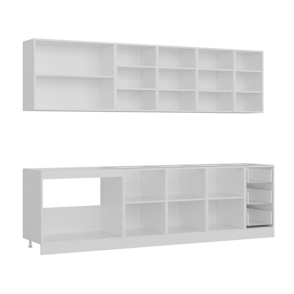 Minar 280 Cm Mutfak Dolabı Beyaz Antrasit 280-A1