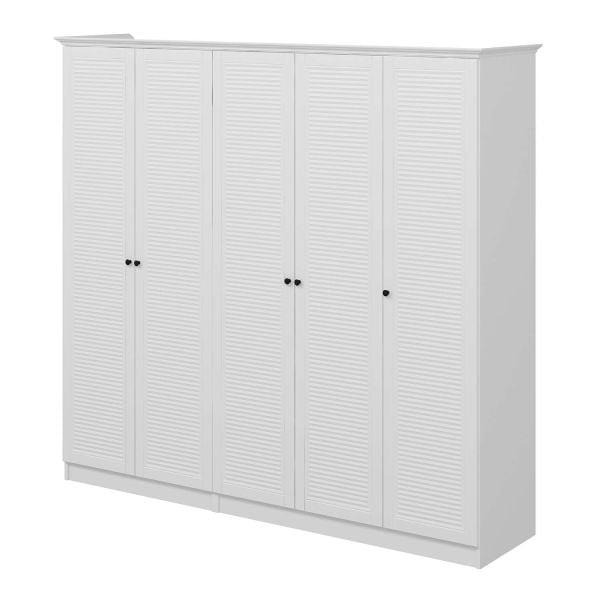 Kale 5 Kapaklı 2Ç Taçlı Dolap Beyaz Mebran Panjur Beyaz