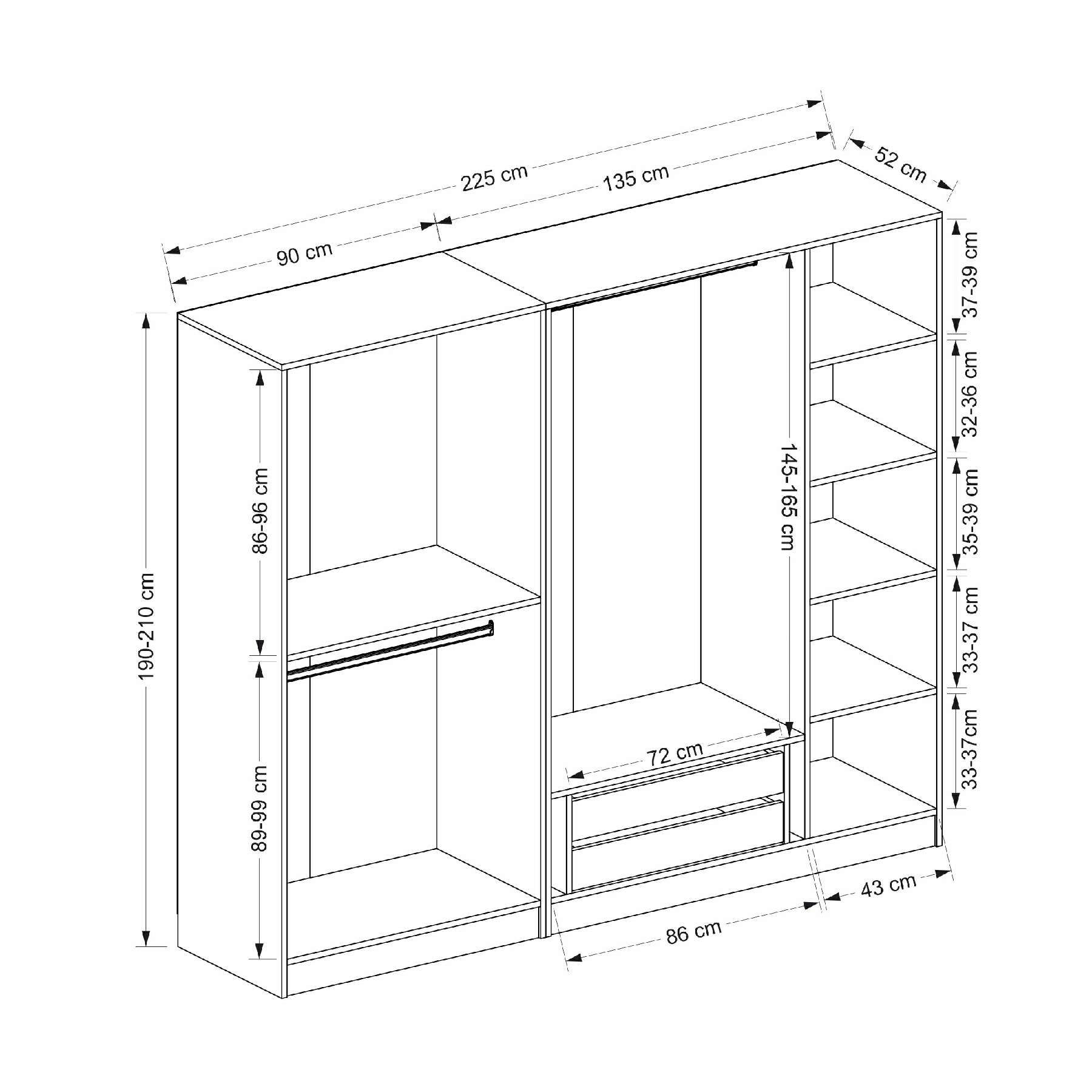 Kale 5 Kapaklı 2Ç Taçlı Dolap Kumtaşı Mebran Panjur Kumtaşı 210CM