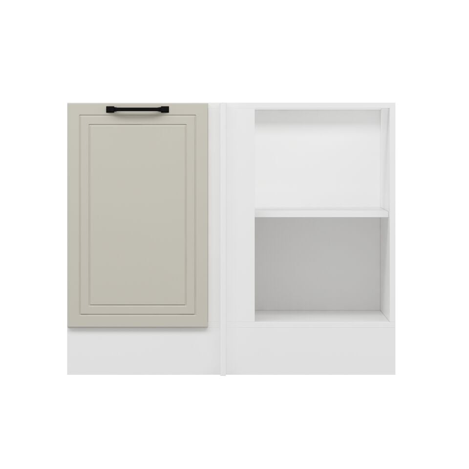 Alvinka Mutfak Modül Mbr_A Alt 1K1R 105Cm Köşe Dolap Beyaz Kumtaşı