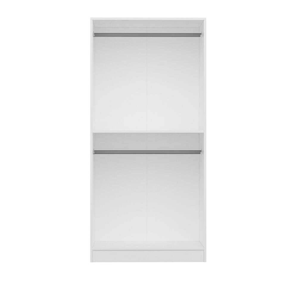 Nisa 2 Kapaklı Dolap Beyaz Reflekte Cam