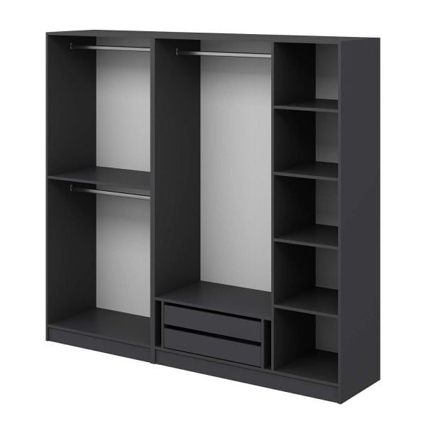 Kale 5 Kapaklı 2Ç Taçlı Dolap Mebran İlkbahar Antrasit