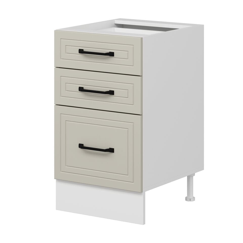 Alvinka Mutfak Modül Mbr_A Alt 3Ç1B2K 50Cm Dolap Beyaz Kumtaşı