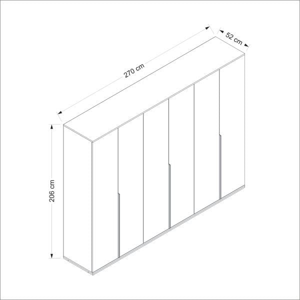 Kale Line 6 Kapaklı 2Ç Dolap - Artisan/Beyaz
