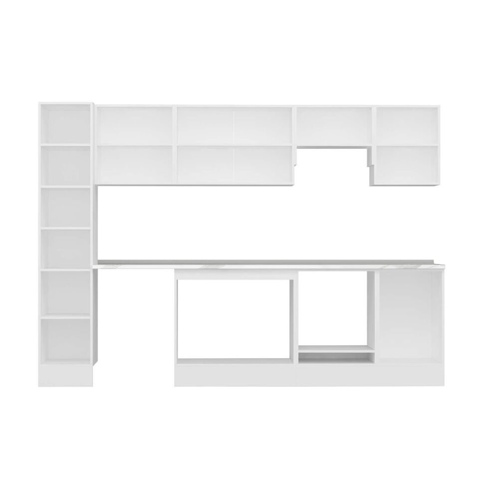 Alvinka 290X210 Cm High Gloss Mutfak Dolabı Mb-E80B40S50-1 High Gloss | Beyaz - Mdf