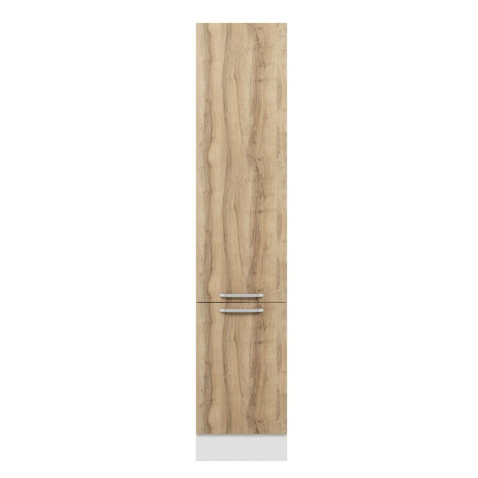 Alvinka Mutfak Modül Duz 50-H240Cm Boy Dolabı Beyaz Dore Mdf
