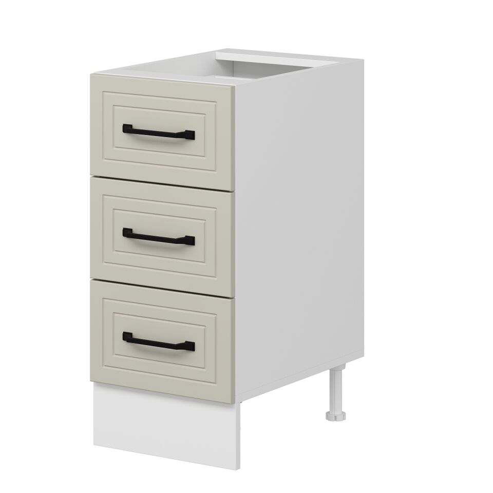 Alvinka Mutfak Modül Mbr_A Alt 3Ç 40Cm Dolap Beyaz Kumtaşı