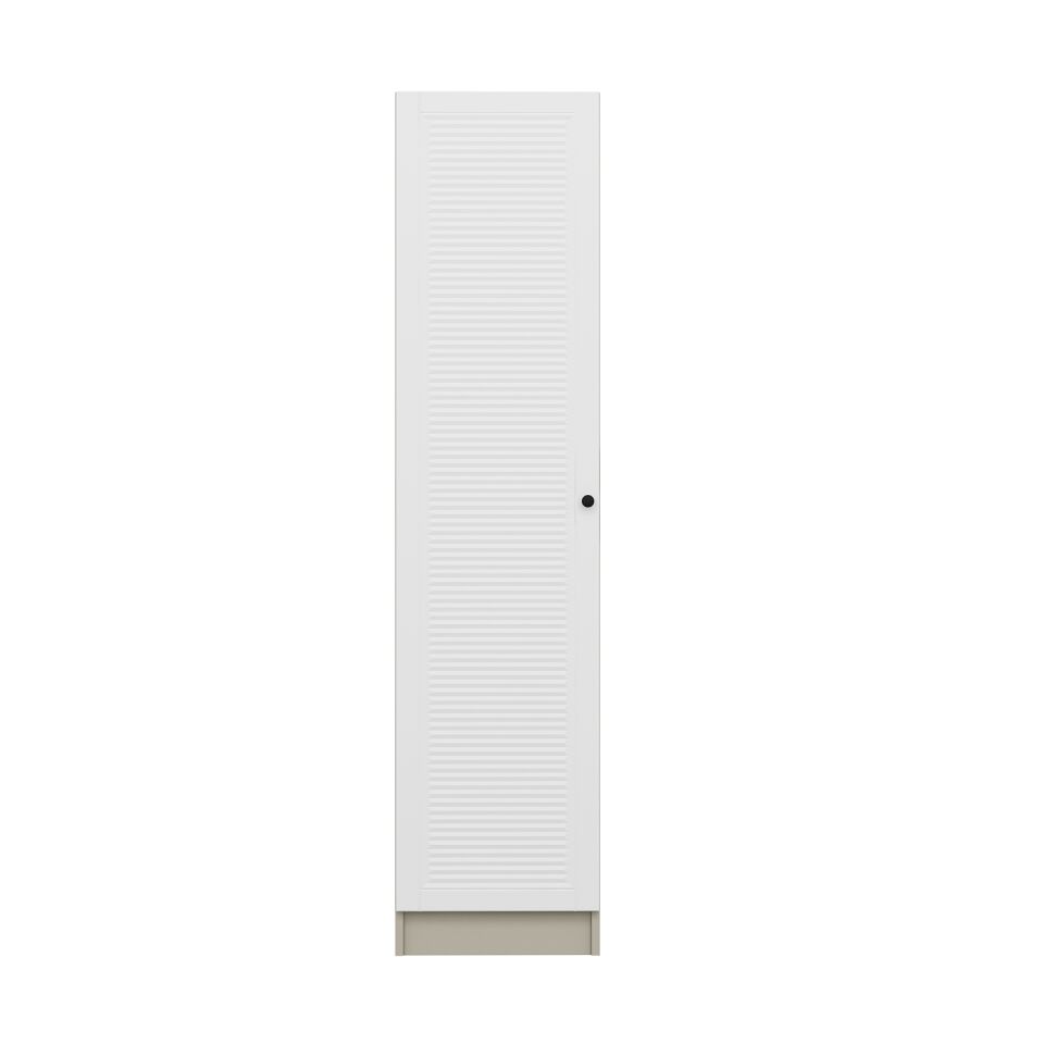 Minar Kale 1 Kapaklı Dolap Mebran Panjur 190CM - Kumtaşı/Beyaz - Raflı