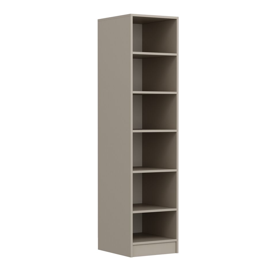 Minar Kale 1 Kapaklı Dolap Mebran Panjur 190CM - Kumtaşı/Beyaz - Raflı