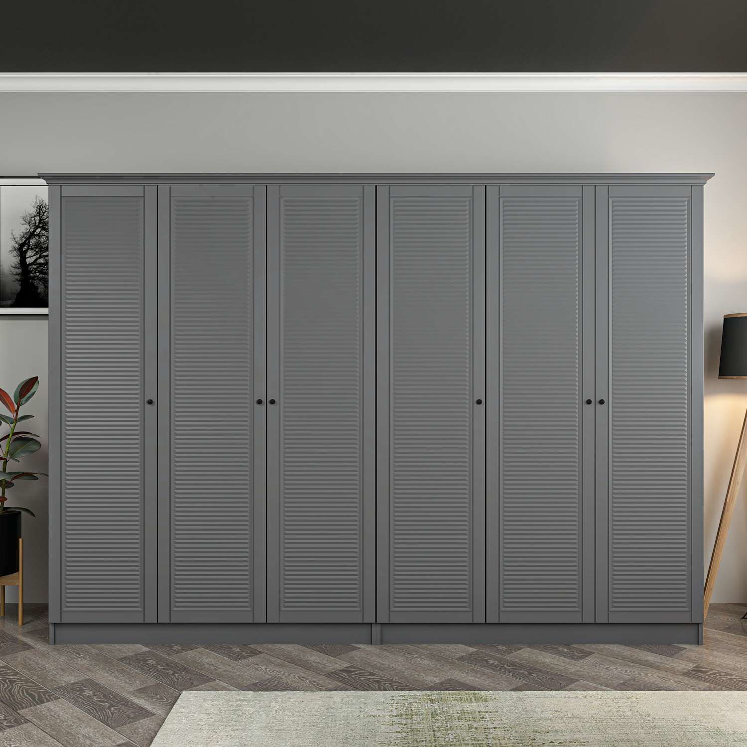 Kale 6 Kapaklı 4Ç Taçlı Dolap Antrasit Mebran Panjur Antrasit