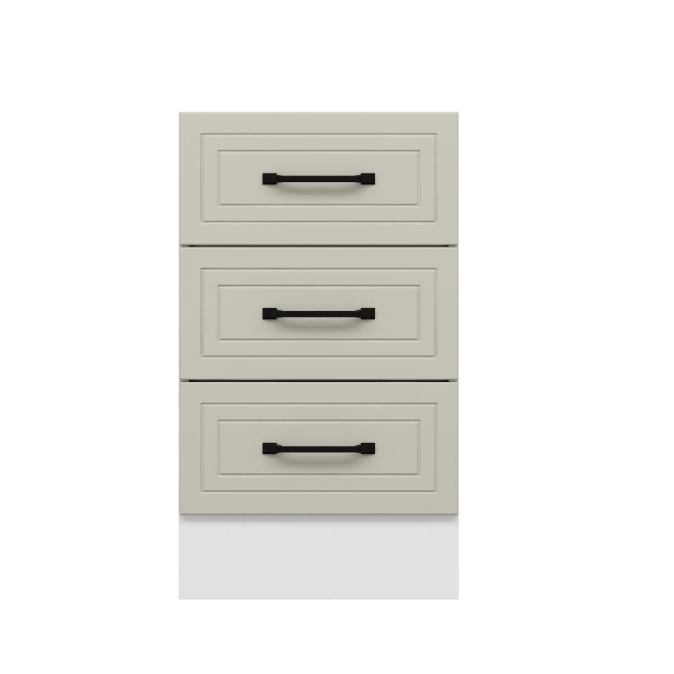 Alvinka Mutfak Modül Mbr_A Alt 3Ç 50Cm Dolap Beyaz Kumtaşı