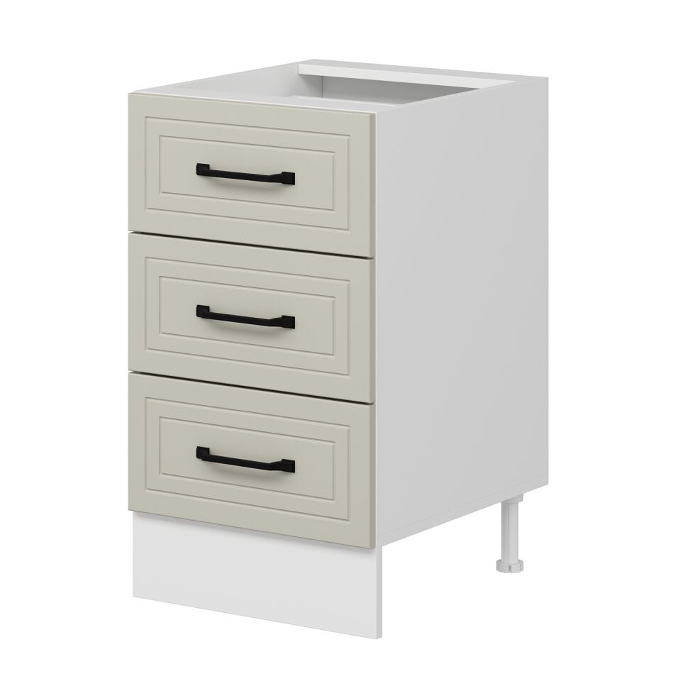 Alvinka Mutfak Modül Mbr_A Alt 3Ç Nray 50Cm Dolap Beyaz Kumtaşı