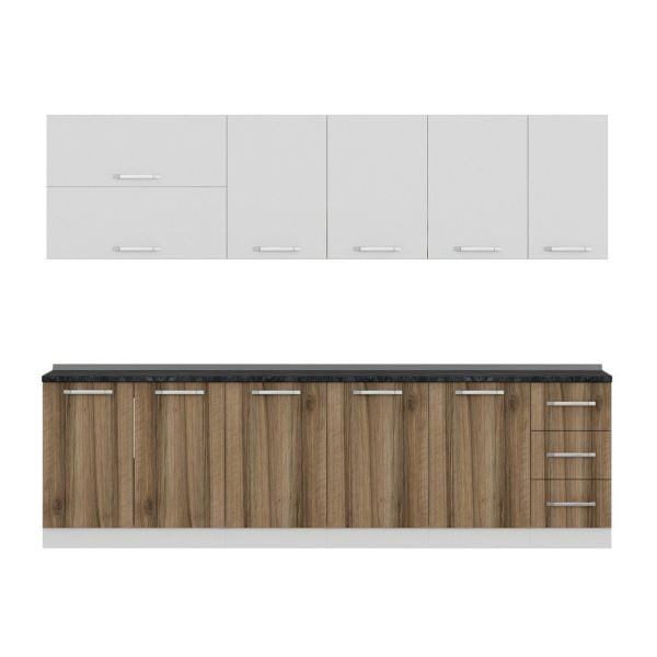 Minar 280 Cm Mutfak Dolabı Beyaz Dore 280-D1