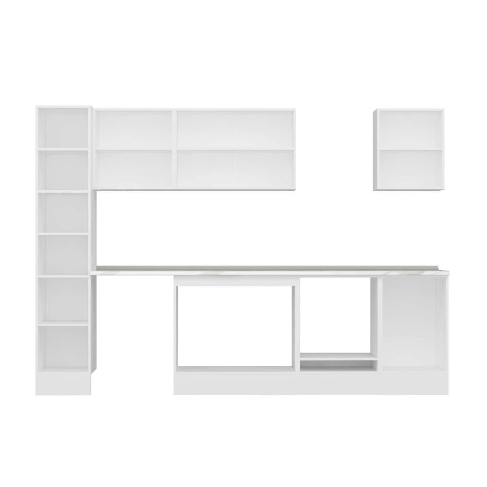 Alvinka 290X210 Cm High Gloss Mutfak Dolabı Mb-E80B40S50-2 High Gloss | Beyaz - Suntalam