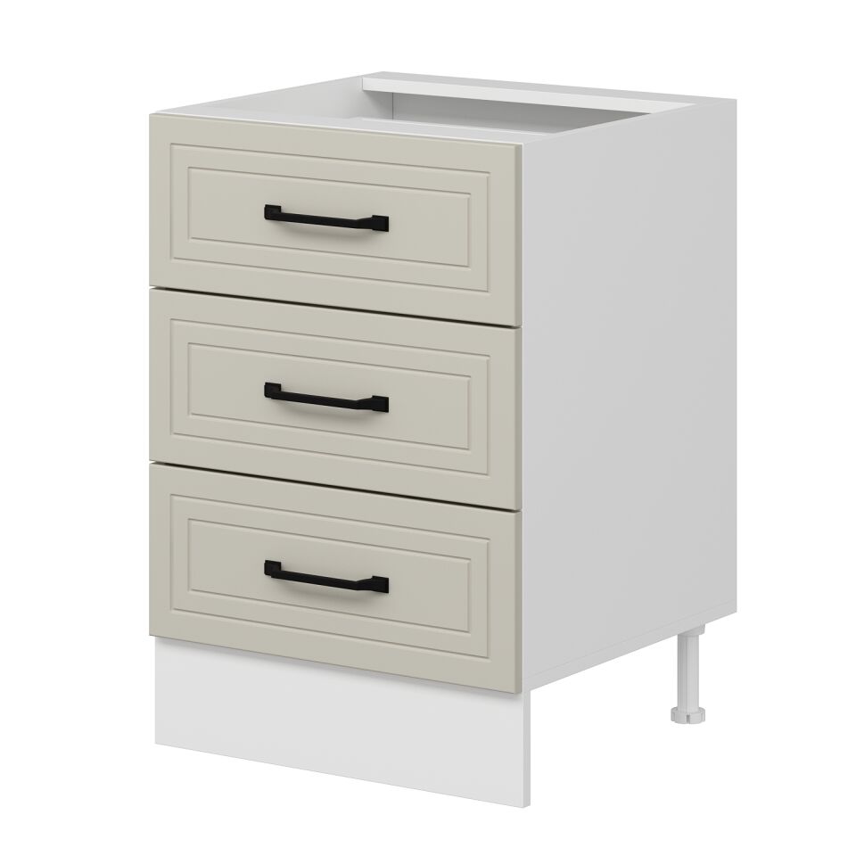 Alvinka Mutfak Modül Mbr_A Alt 3Ç 60Cm Dolap Beyaz Kumtaşı