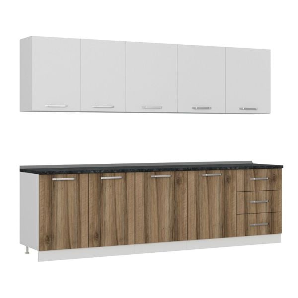 Minar 280 Cm Mutfak Dolabı Beyaz Dore 280-D2